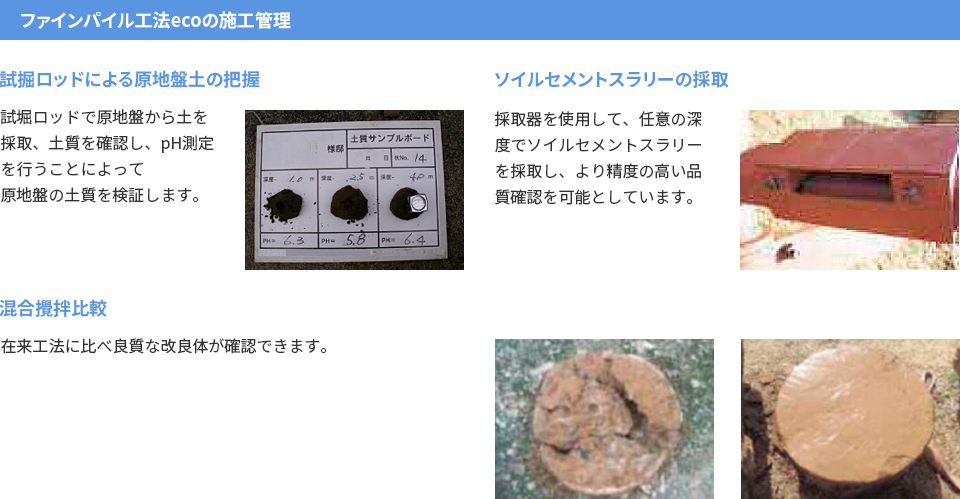 ファインパイル工法ecoの施工管理