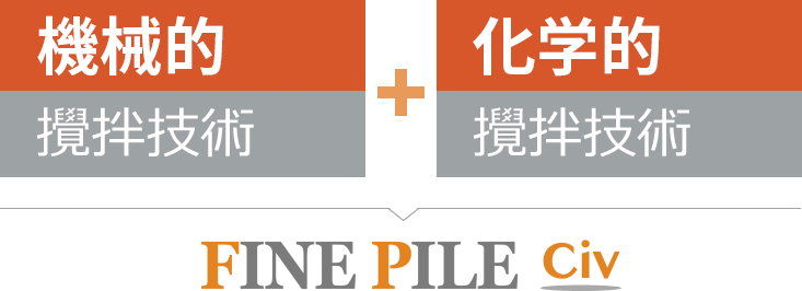 機械的撹拌技術＋化学的撹拌技術＝ファインパイル工法Civ.